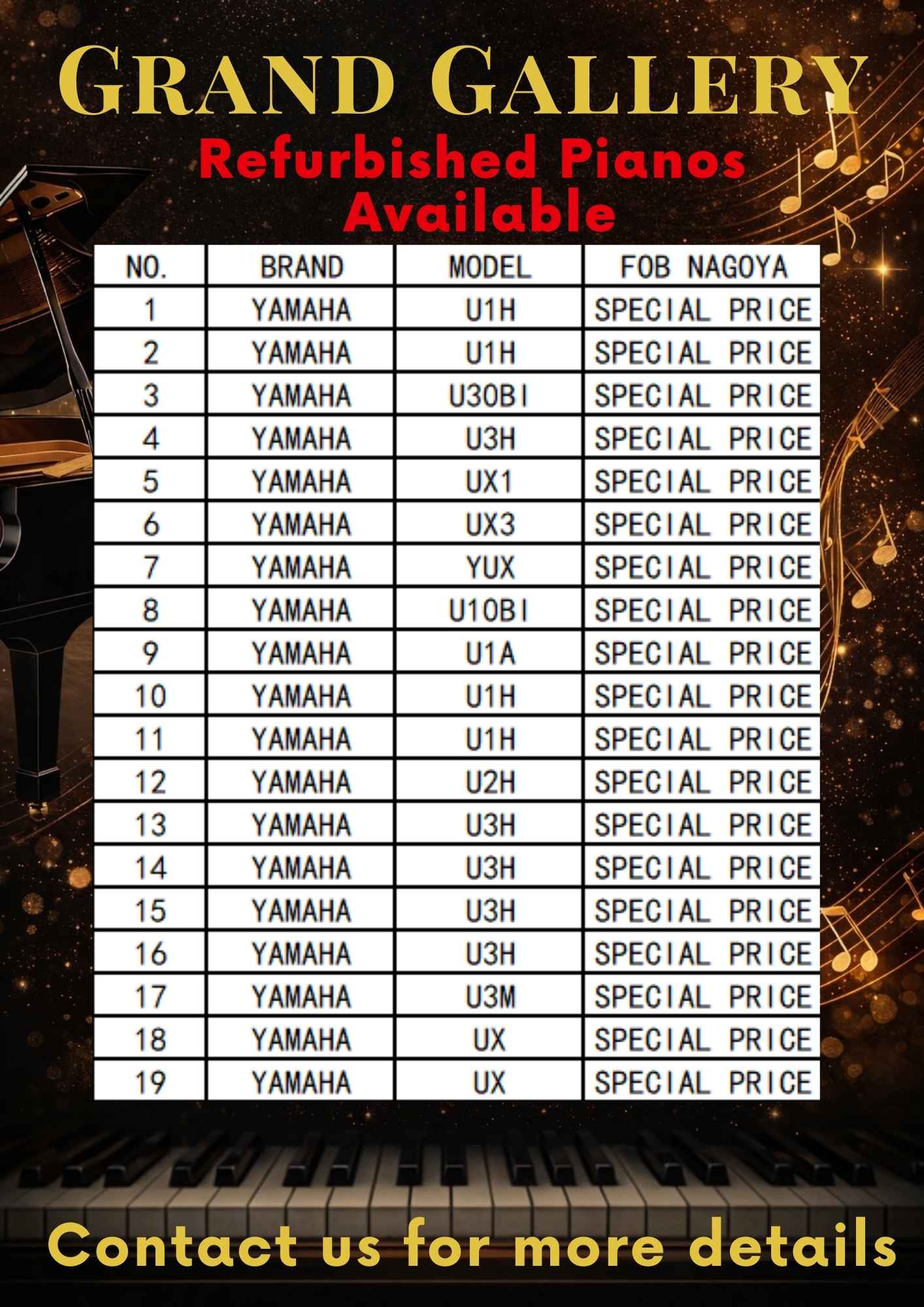 Grand Gallery – Refurbished Pianos Available!