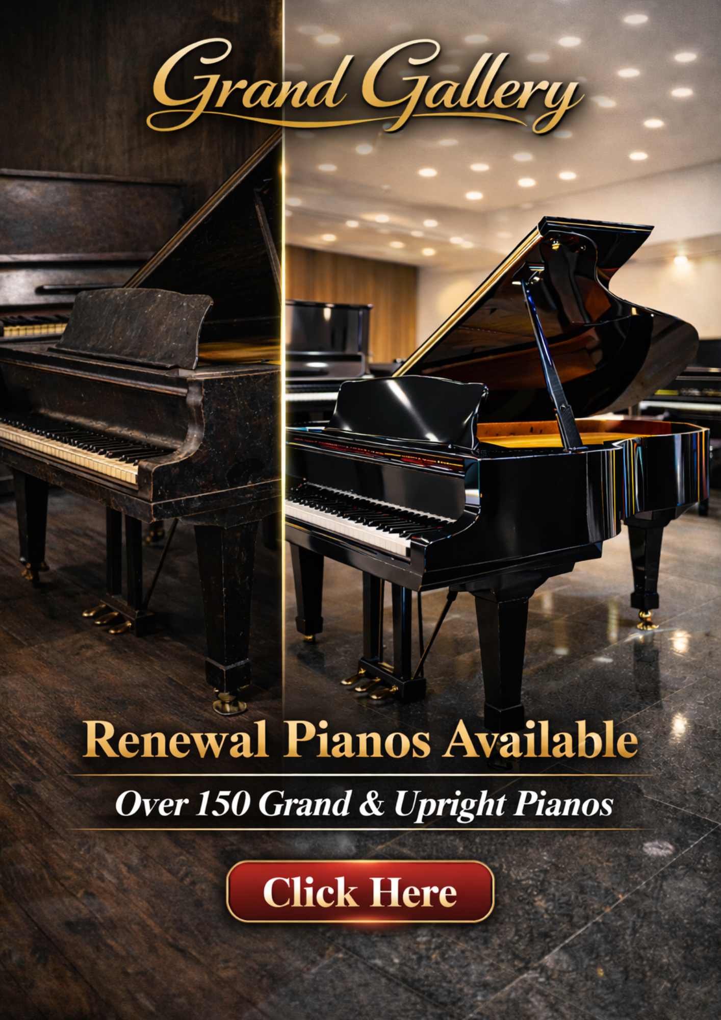 Grand Gallery – Over 150 Renewed Pianos Available!