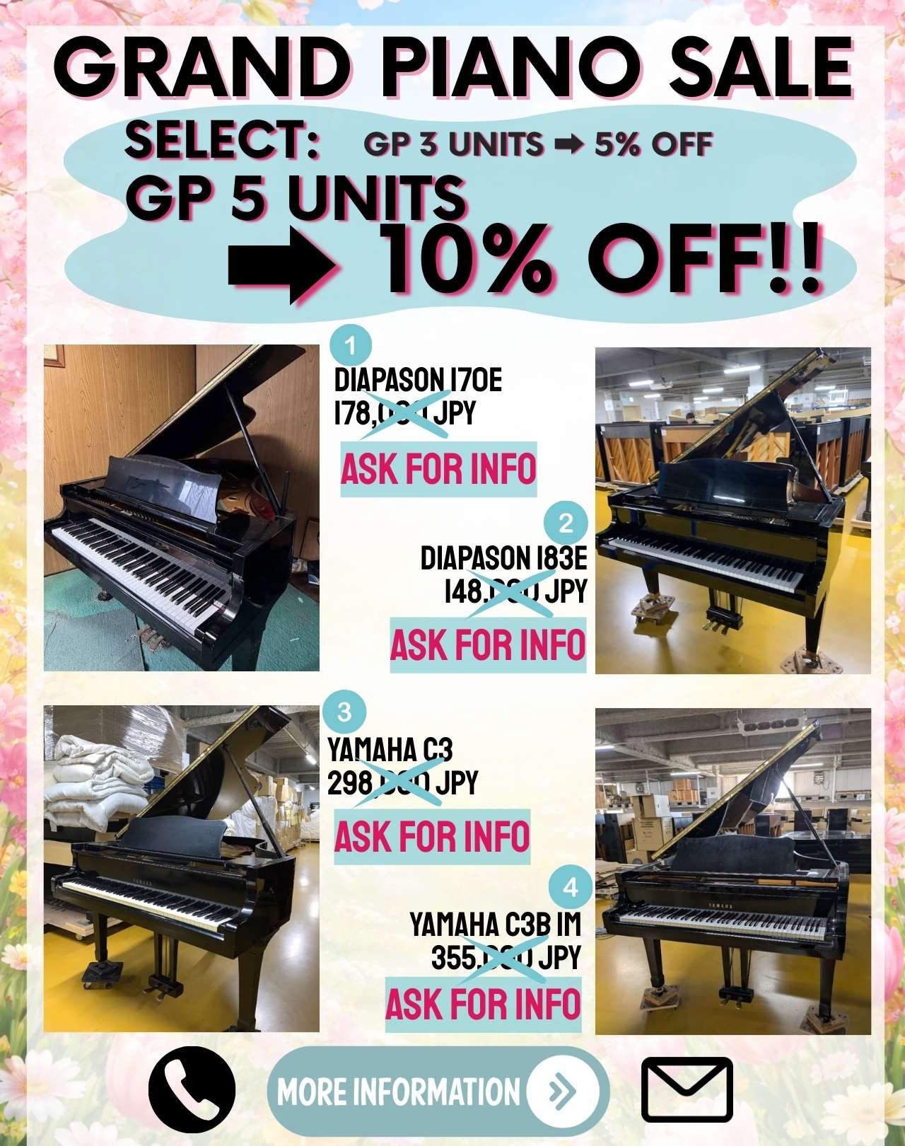 First Week of March Spring Promotion – Special Discounts on List Grand Pianos (5–10% Off)